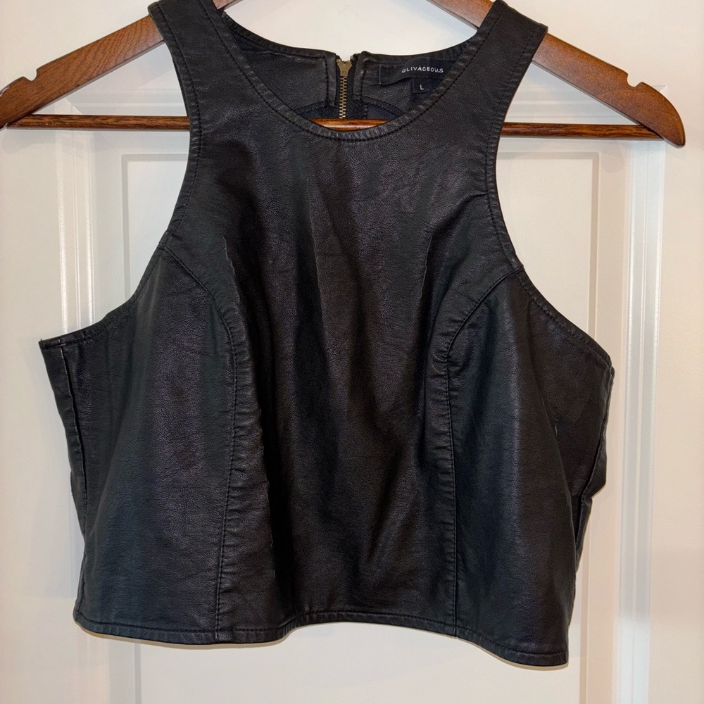 Black Rock/Goth/Biker Crop Bustier Top
